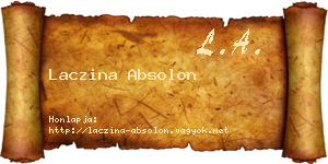 Laczina Absolon névjegykártya